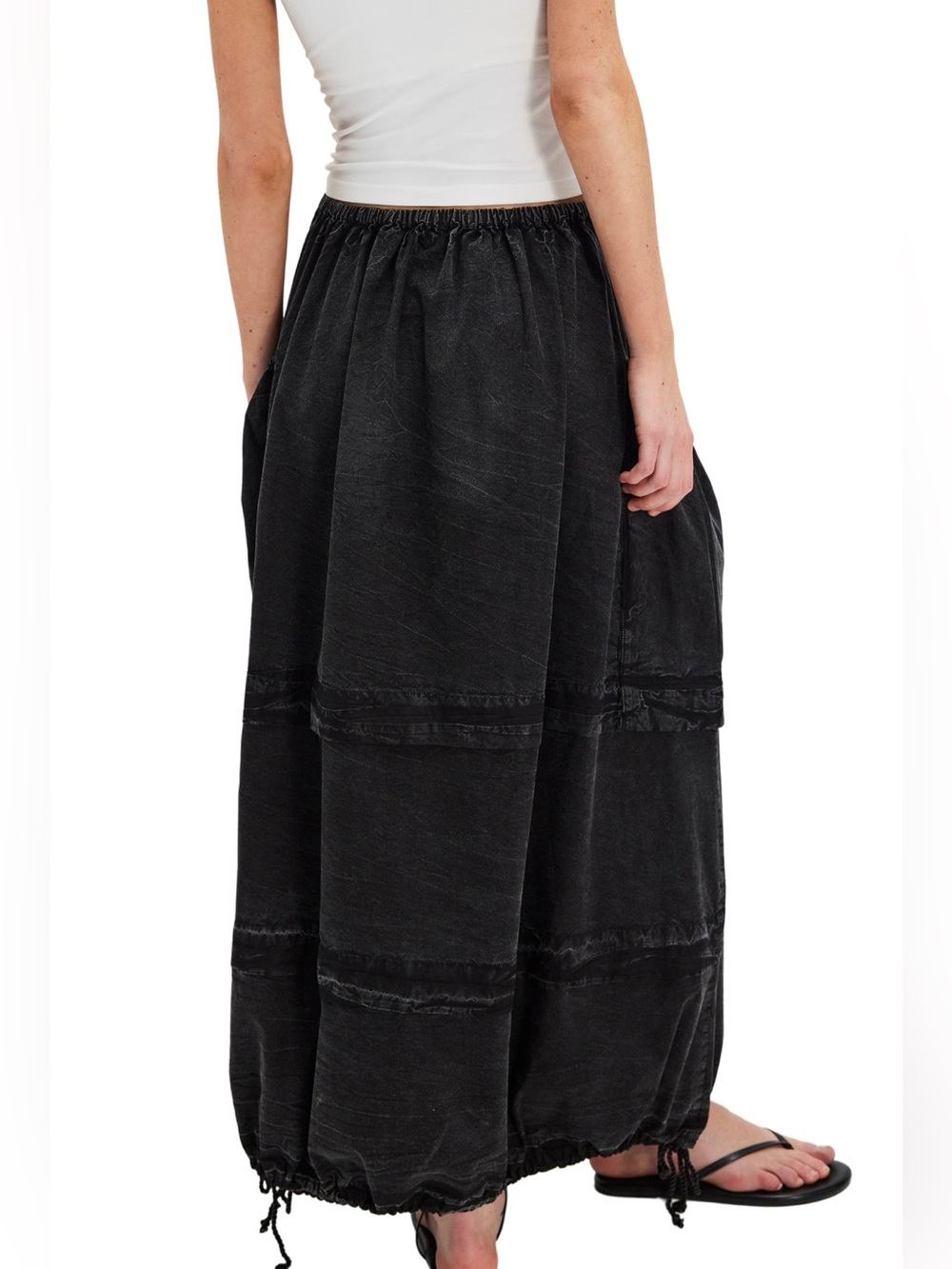 FREE PEOPLE Eloise Black Women's Parachute Maxi Skirt, XS (Will fit Small/Med) - Picture 6 of 15